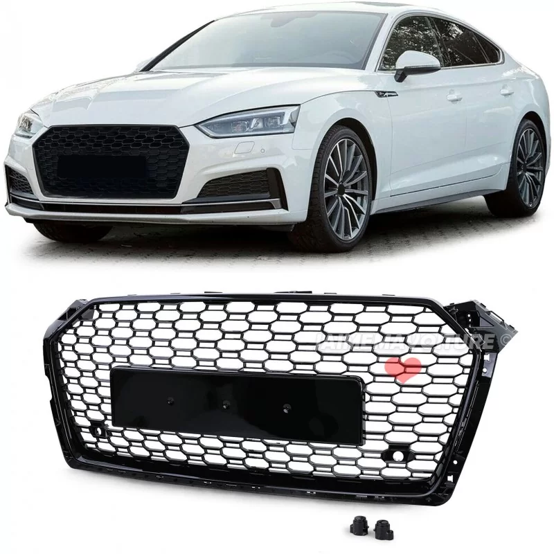 Grille de calandre pour Audi A5 2016 2017 2018 2019 look RS5 - Noire vernie