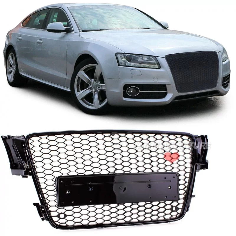 Grid look RS5 for Audi A5 2007-2012 - black grille painted