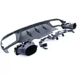 AMG Mercedes E-Class W213 E63S Rear Bumper Kit - Black Tips