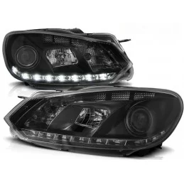 Luces delanteras de leds para Golf 6 negro