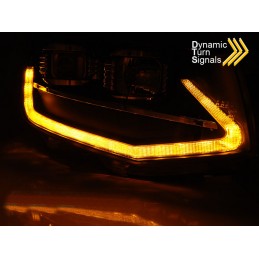 Phares avants LED DYNAMIQUES pour VW T6 2015-2019 - Noir