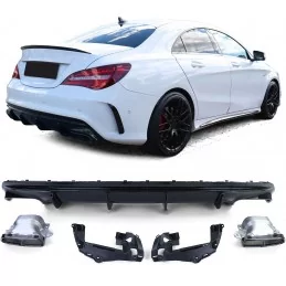 Diffuser kit + BLACK OUTPUTS for Mercedes CLA45 W117 AMG