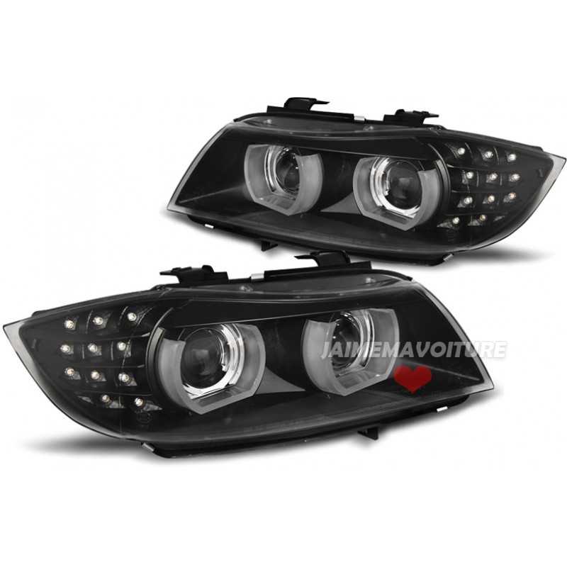 Scheinwerfer Angel Eyes für BMW E90 + E91 Sonar schwarz Scheinwerfer Angel Eyes für BMW E90 + E91 Sonar schwarz