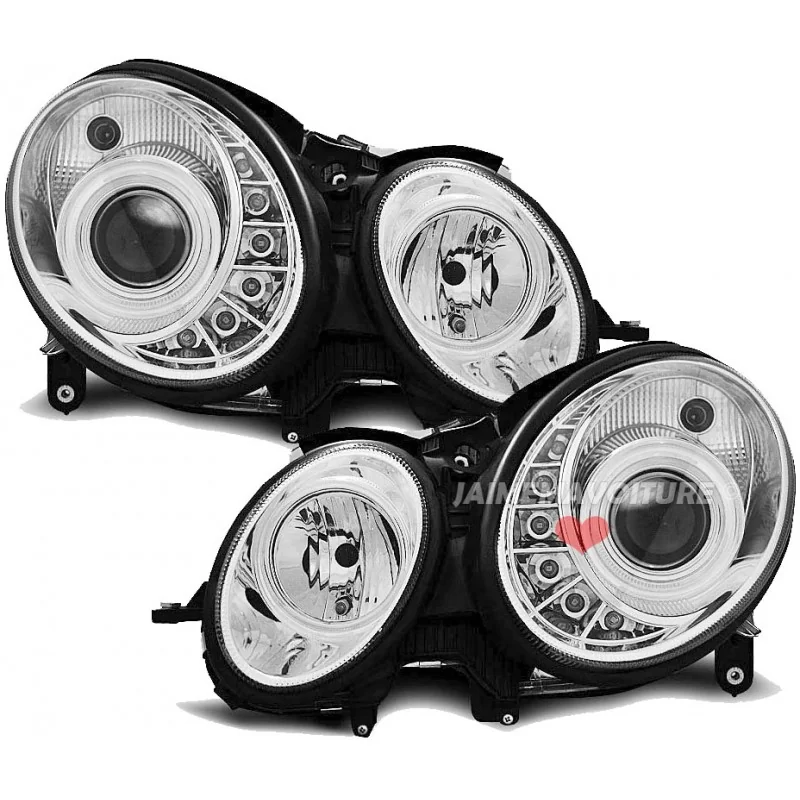 Headlights for Mercedes class E W211 2006-2009 - black Headlights for Mercedes class E W211 2006-2009 - black