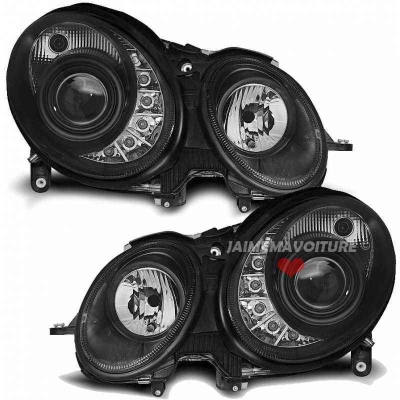 Faros delanteros para Mercedes Clase E W211 2006-2009 - Negro