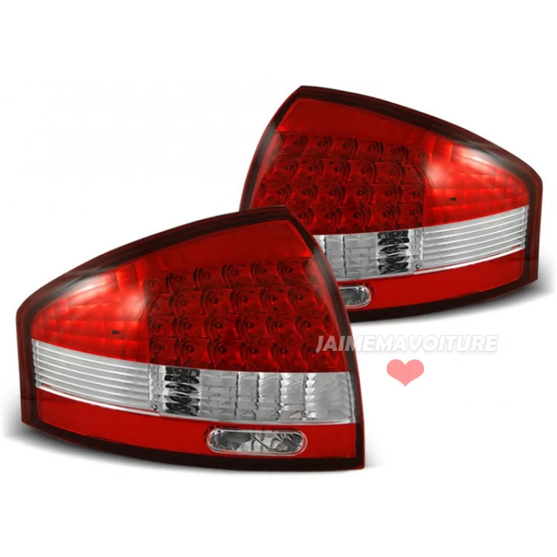 For Audi A6 red white led rear lights