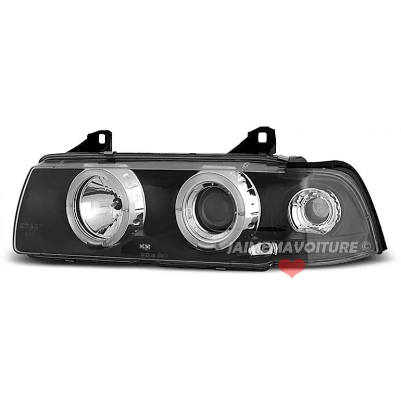 Angel eyes for BMW E36 sedan black Sonar