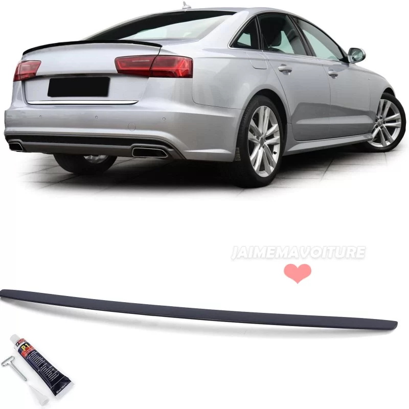 Becquet aileron spoiler pour Audi A6 2011-2018 look S6 - Noir mat