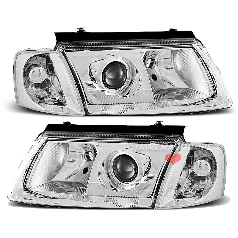 Faros delanteros transparentes look xenon para Volkswagen Passat