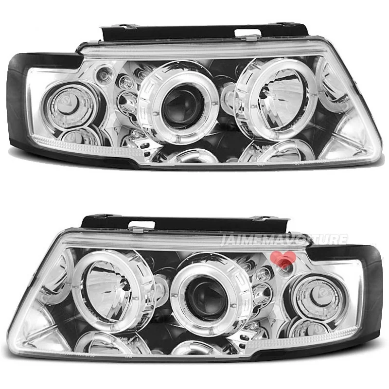 Faros angel eyes de Sónar para VW Passat 3B - cromo