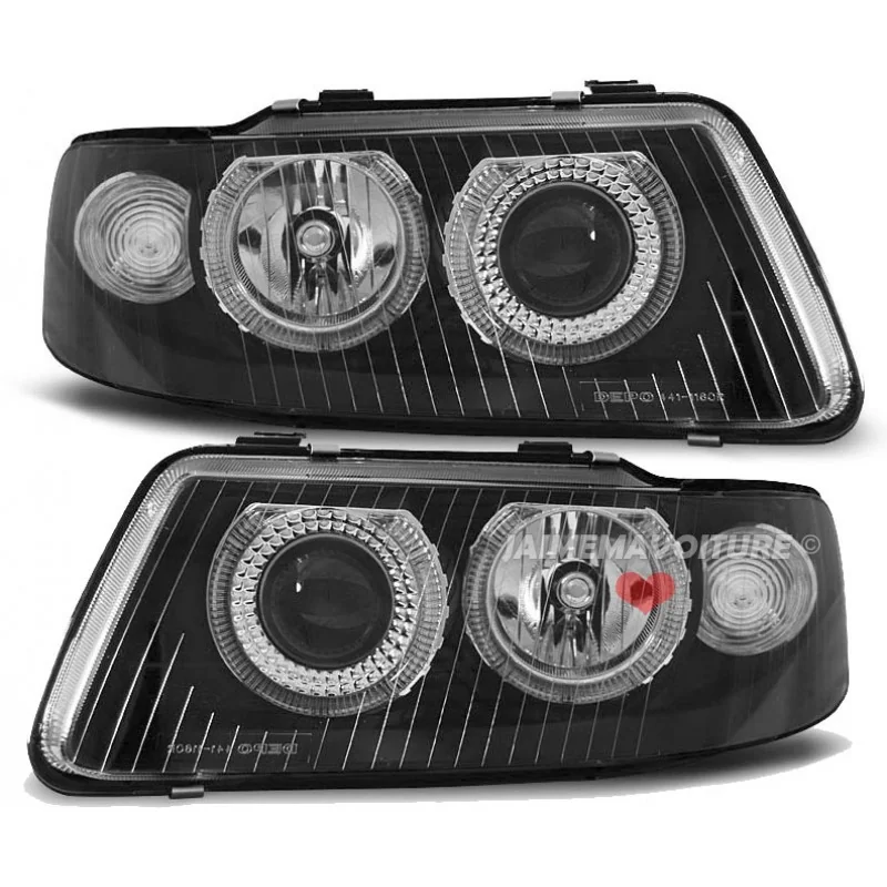 Phares avants tuning Angel eyes pour Audi A3 8L 2000-2003