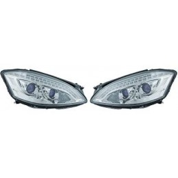 Headlights front xenon led for Mercedes class S W221 - black