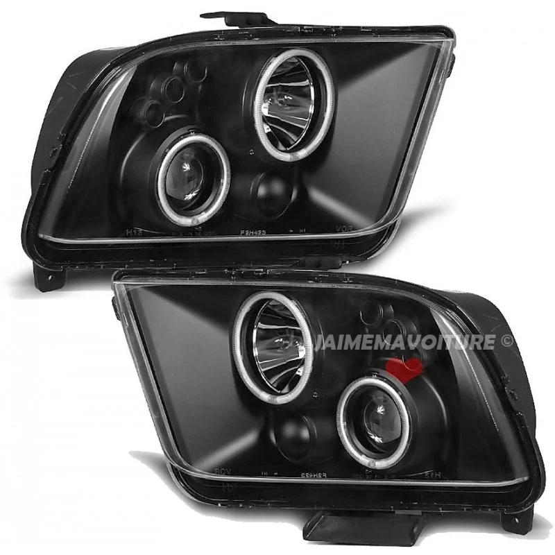 Phares avants noir pour Ford Mustang 2005-2009