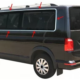 Outline of window chrome alu 14 Pcs stainless steel (Double sliding door) (LWB) VW T5 MULTIVAN