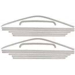 Contour de vitre chrome alu 14 Pcs Inox (Double porte coulissante) VW T5 CARAVELLE