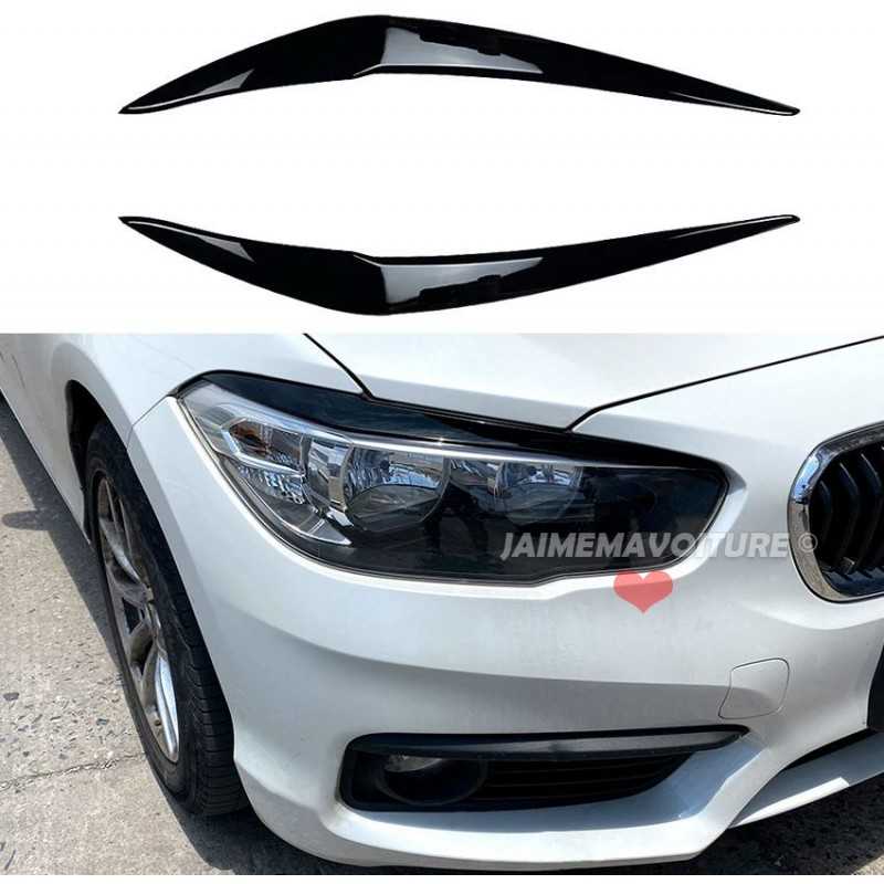 Paupières de phares noires vernies pour BMW Série 1 F20 F21 LCI Paupières de phares noires vernies pour BMW Série 1 F20 F21 LCI