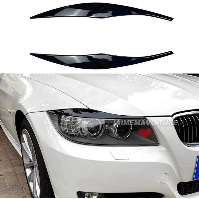 e90 E91 varnished black headlamp eyelids kit