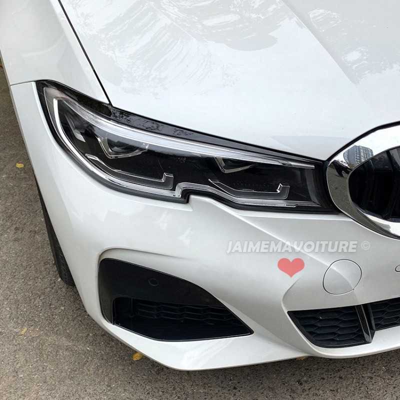 Paupières de phares noires pour BMW Série 3 G20 G21 2019-2022