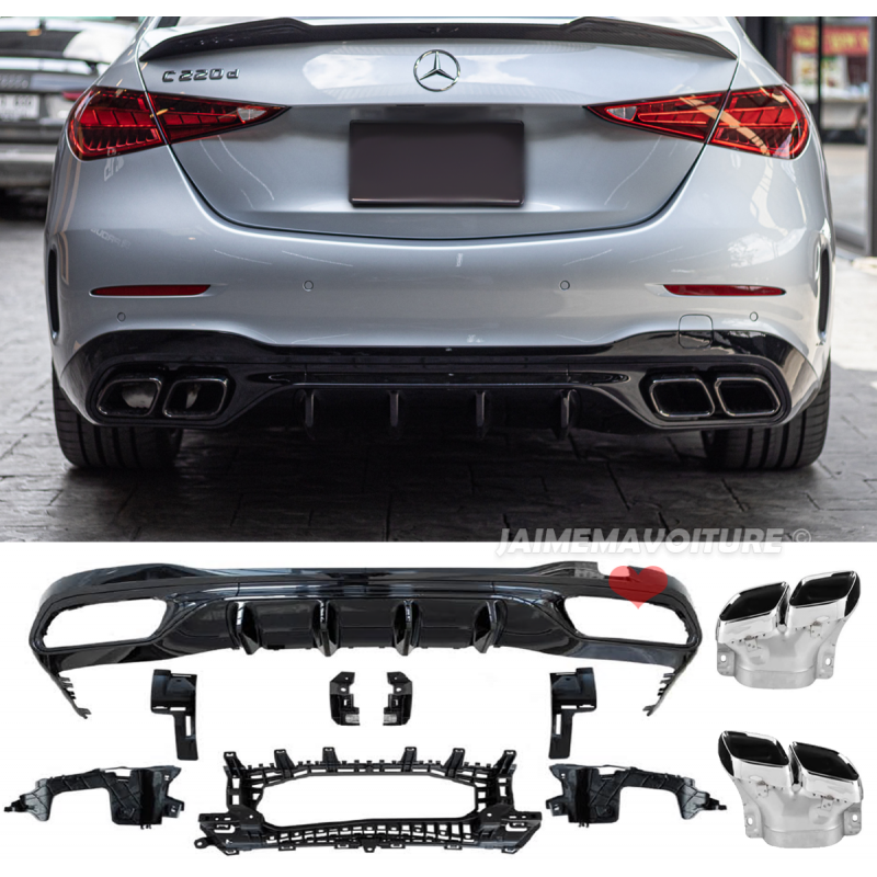 Kit parachoques trasero look C63 AMG para Mercedes Clase C W206 S206 - NEGRO Kit parachoques trasero look C63 AMG para Mercedes Clase C W206 S206 - NEGRO
