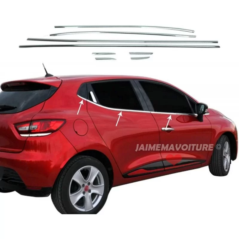 Gliederung der Fenster Chrom Alu 8 Pcs Edelstahl RENAULT CLIO 4 Gliederung der Fenster Chrom Alu 8 Pcs Edelstahl RENAULT CLIO 4