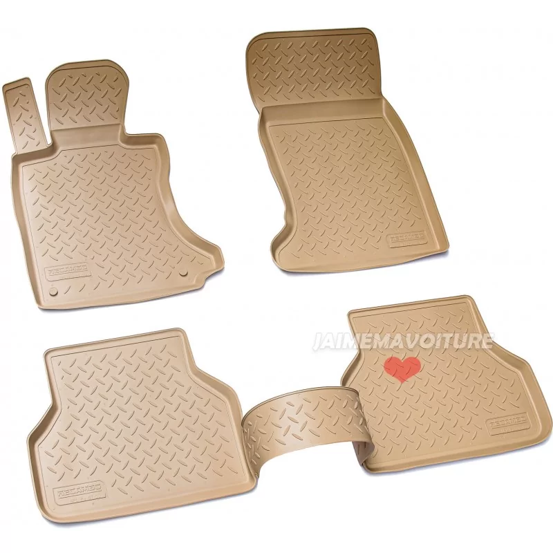 Jeu de 4 tapis de sol pour BMW Série 5 2003-2010 BEIGE