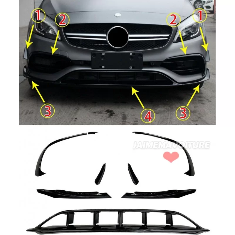 Aero addition kit for Mercedes A-Class AMG Facelift 2015-2018