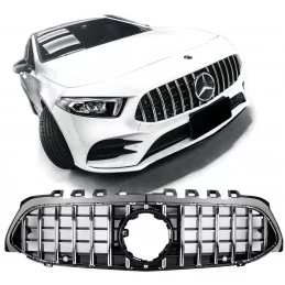 Calandre PANAMERICANA Mercedes Classe A W177 2018-2022 - Noire chrome (version 2) 