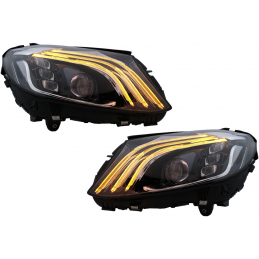Phares avants noirs FULL LEDS pour Mercedes Classe C W205 2014-2021