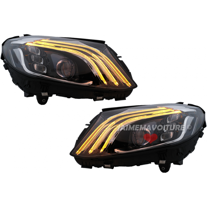 Faros negros FULL LEDS para Mercedes Clase C W205 2014 2015 2016 2017 2018