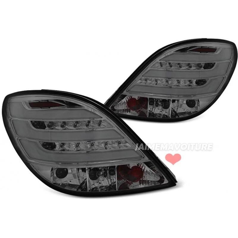 Negro led tubo ahumado para Peugeot 207