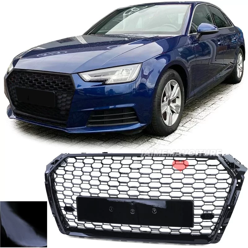 RS4-grill för Audi A4 B9 2015-2019 svartlackerad RS4-grill för Audi A4 B9 2015-2019 svartlackerad