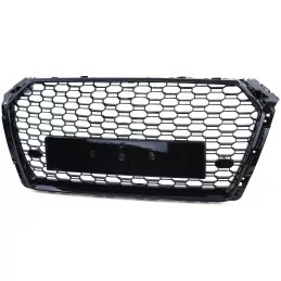 RS4-grill för Audi A4 B9 2015-2019 svartlackerad