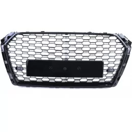RS4-grill för Audi A4 B9 2015-2019 svartlackerad