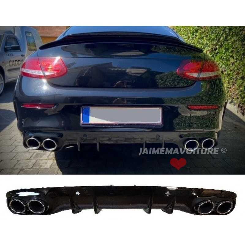 Diffuser look C63 rear bumper AMG Mercedes C-Class C205 2014-2020