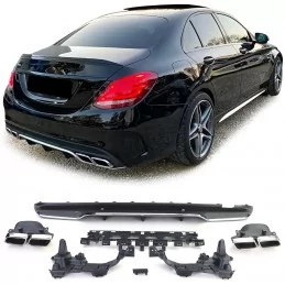 Kit pour pare chocs arrière AMG Mercedes classe C W205 C63 - Chrome