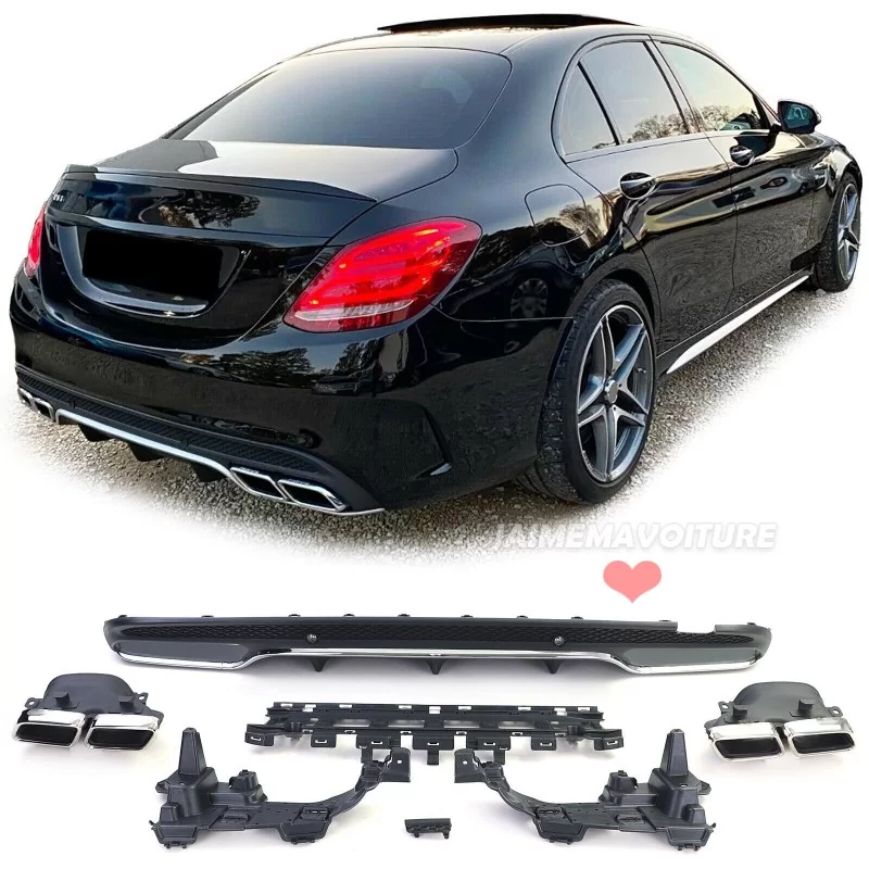 Kit per paraurti posteriore AMG Mercedes Classe C W205 C63 - Cromato Kit per paraurti posteriore AMG Mercedes Classe C W205 C63 - Cromato