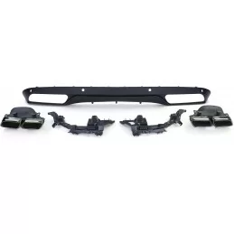 Kit for rear bumper AMG Mercedes C-class W205 C63 - Black tips