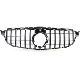 Black panamericana grille for Mercedes C-Class W205 Facelift 2018-2020