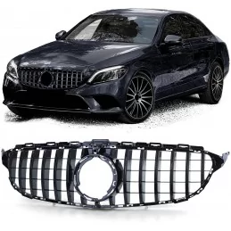 Black panamericana grille for Mercedes C-Class W205 Facelift 2018-2020