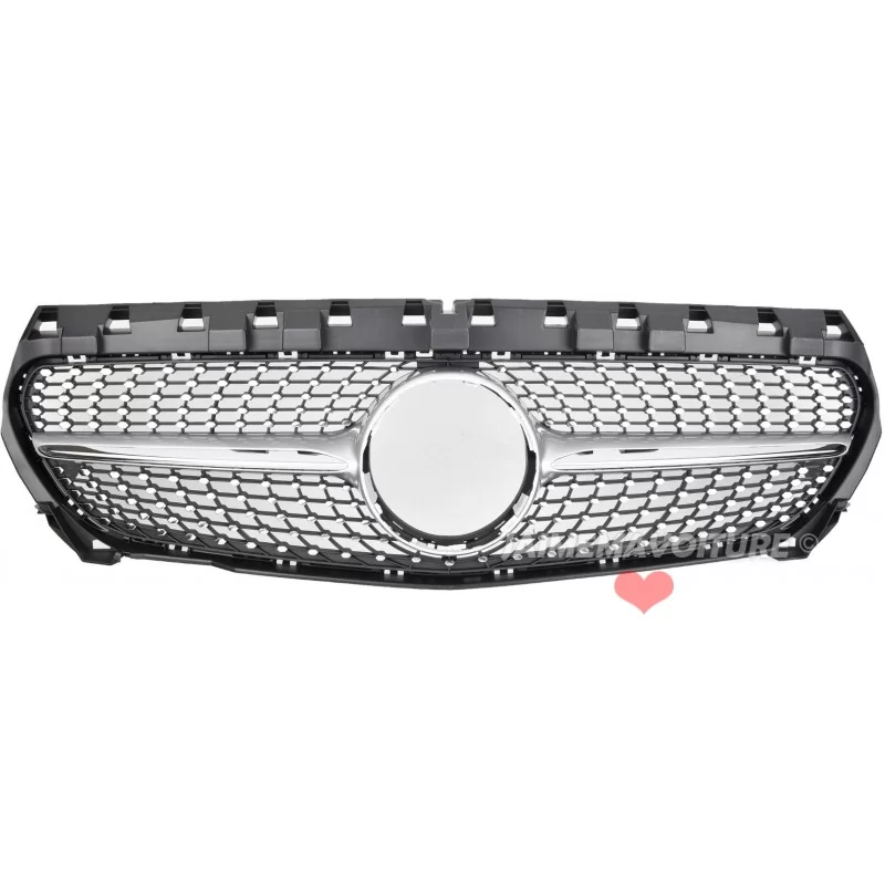 Kühlergrill Diamant Mercedes CLA 2012-2016 - grau Chrom