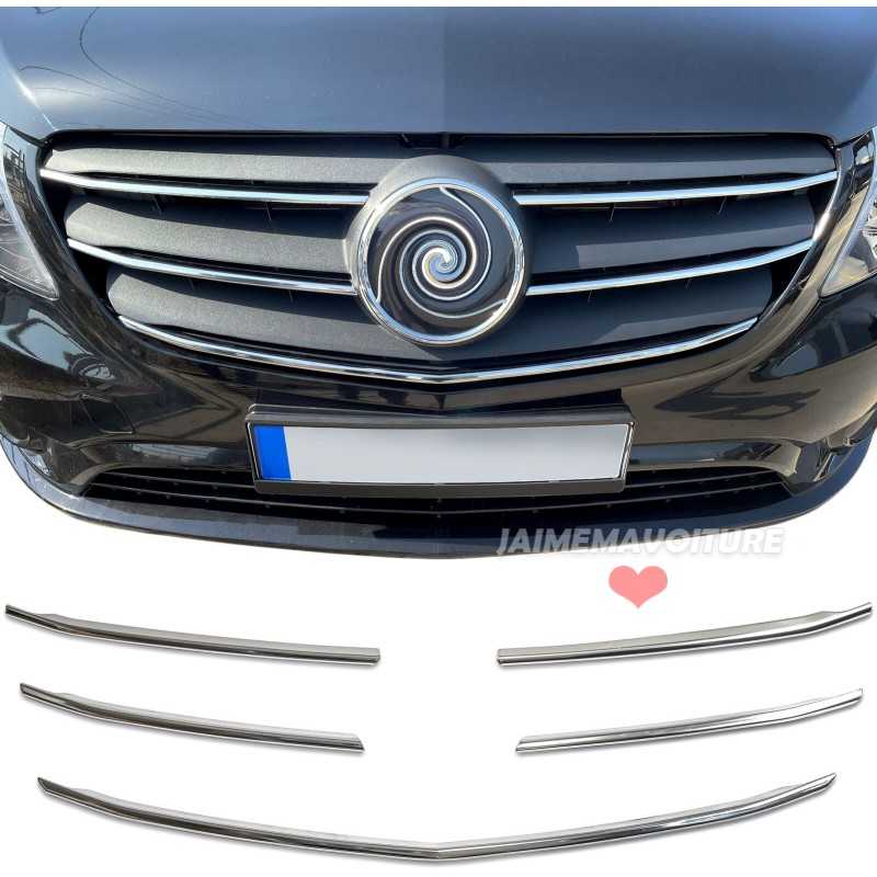 5 adiciones cromadas para parrilla Mercedes Vito W447 2014-2019