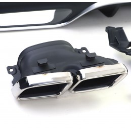 Diffusor Kit mit Chrom-Endkappen im GLS 63 AMG Look für GLS X166 2015 - 2019