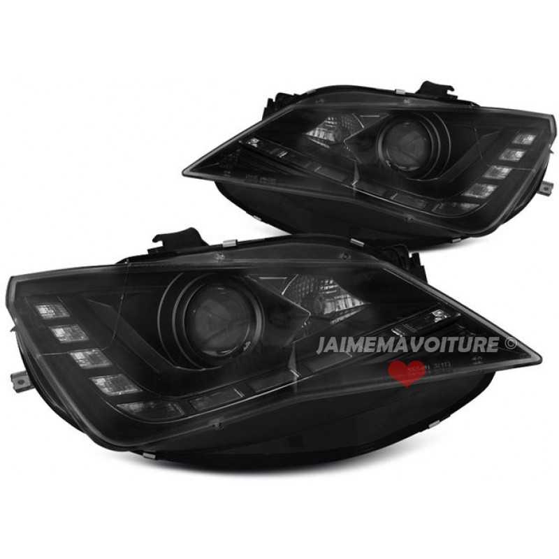 Faros delanteros diurna e intermitente led para Seat Ibiza 2008-2012 - negro Faros delanteros diurna e intermitente led para Seat Ibiza 2008-2012 - negro