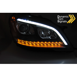 Tube led headlights for Mercedes ML W164 - Black