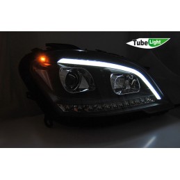 Tube led headlights for Mercedes ML W164 - Black