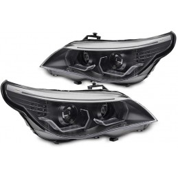 Faros delanteros Angel eyes para BMW serie 5 E60 E61 mira negro