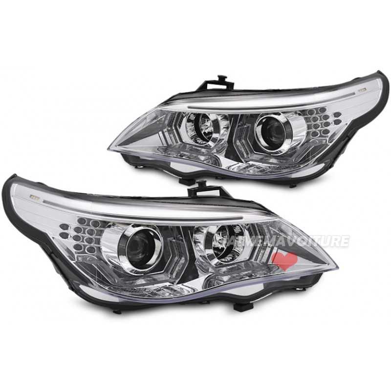 Front lights 3D LED for BMW 5 Series 2003-2007