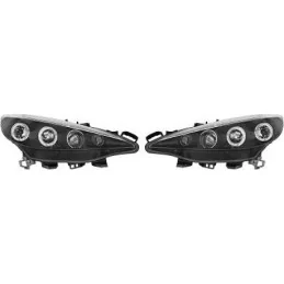 Front headlights for Peugeot 207 black led