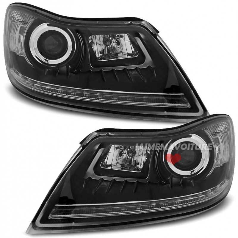 Faros delanteros negros para Skoda Octavia II 2009 - 2012