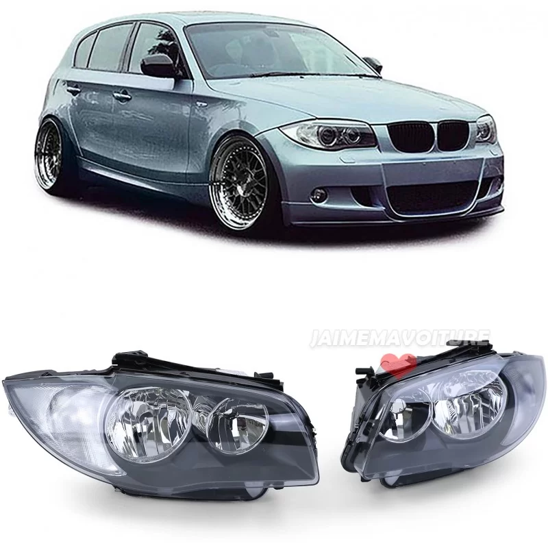 BMW Serie 1 E87 - Fari anteriori neri BMW Serie 1 E87 - Fari anteriori neri